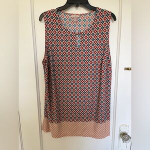 Roz & Ali tunic tank, 1X, blue and orange